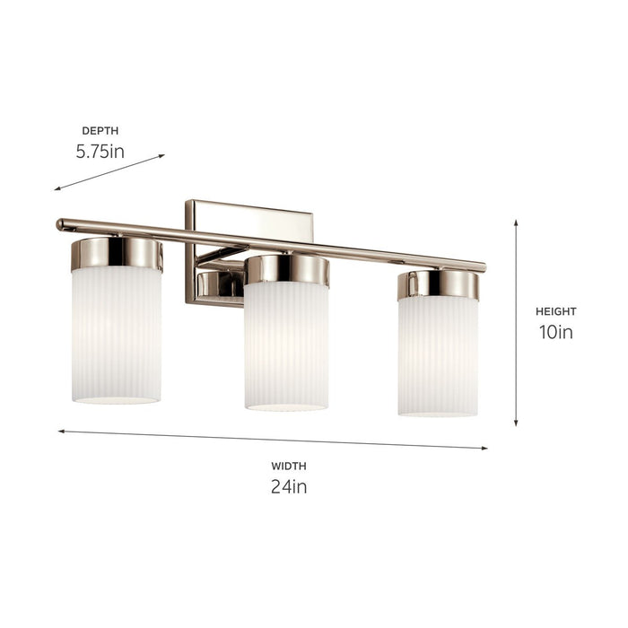 Kichler 55112PN Three Light Bath, Polished Nickel