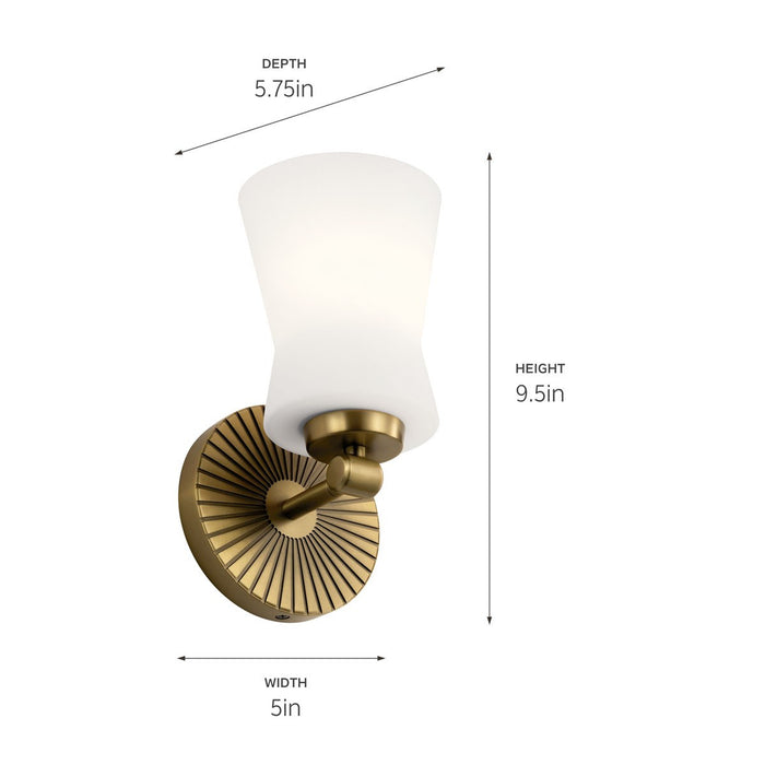 Kichler 55115BNB One Light Wall Sconce, Brushed Natural Brass