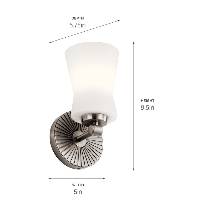 Kichler 55115CLP One Light Wall Sconce, Classic Pewter