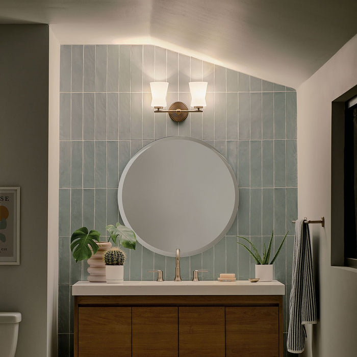 Kichler 55116BNB Two Light Bath, Brushed Natural Brass