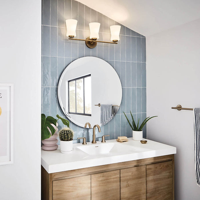 Kichler 55117BNB Three Light Bath, Brushed Natural Brass