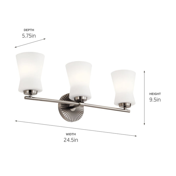 Kichler 55117CLP Three Light Bath, Classic Pewter