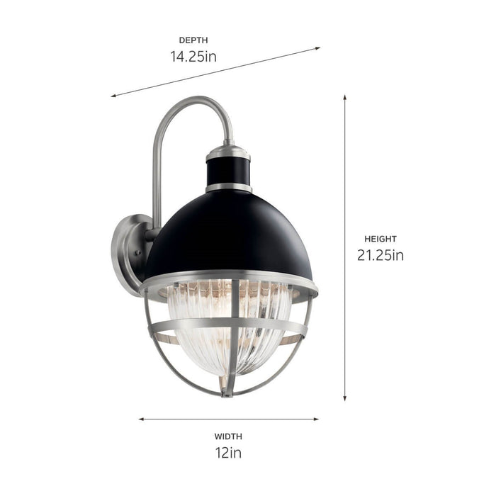 Kichler 59051BK One Light Outdoor Wall Mount, Black
