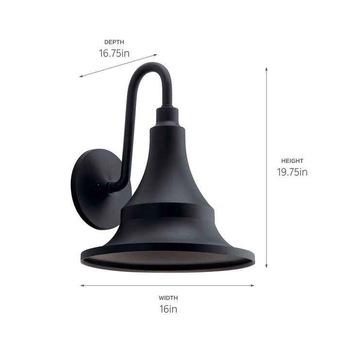 Kichler 59056BKT One Light Outdoor Wall Mount, Textured Black