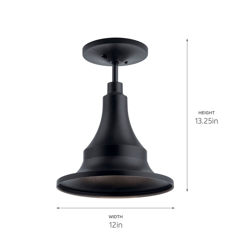Kichler 59057BKT One Light Outdoor Pendant, Textured Black