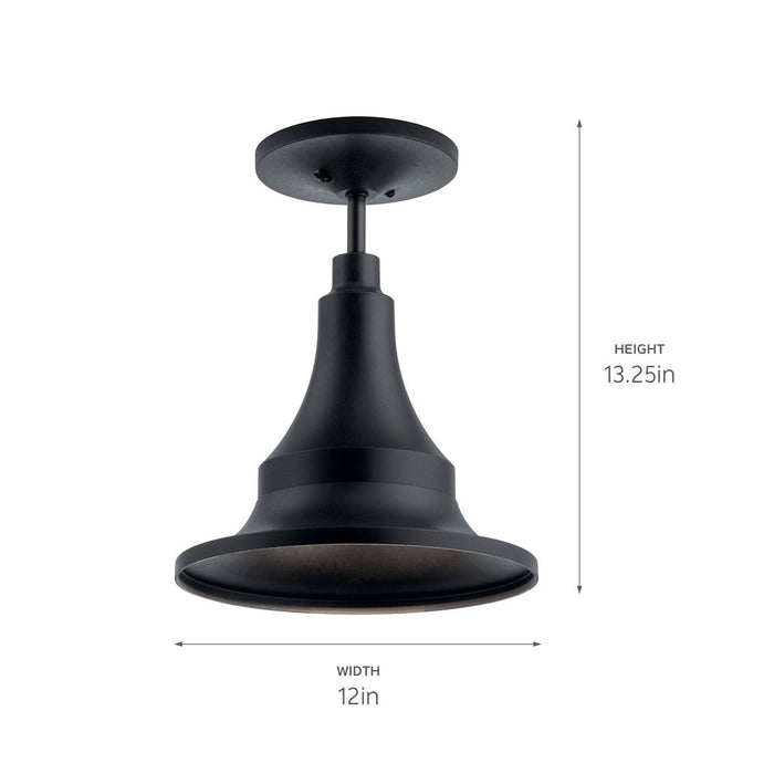 Kichler 59057BKT One Light Outdoor Pendant, Textured Black