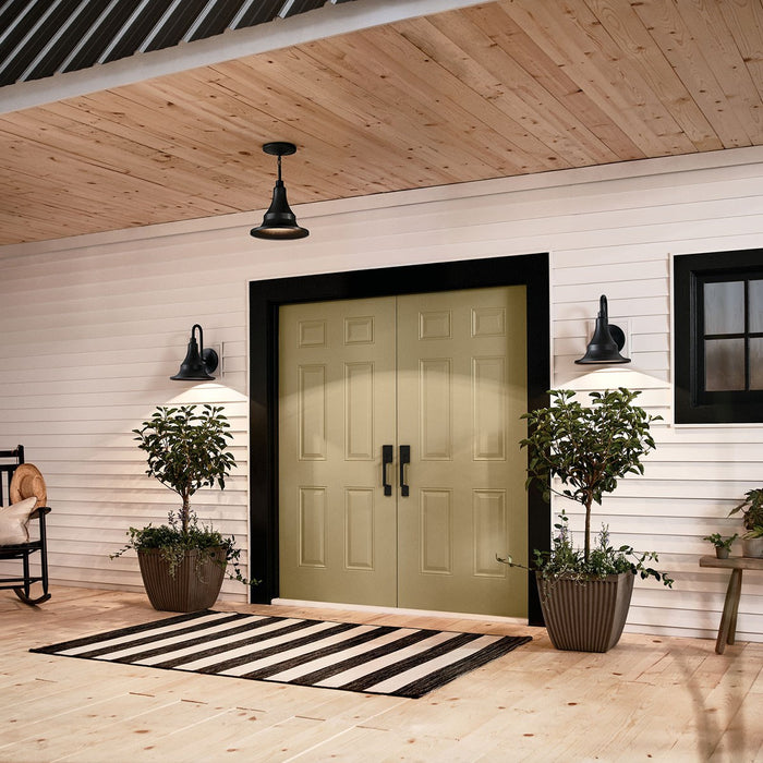 Kichler 59057BKT One Light Outdoor Pendant, Textured Black