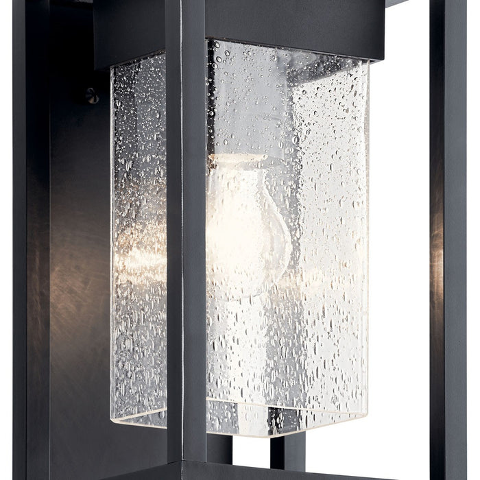 Kichler 59060BSL One Light Outdoor Wall Mount, Black with Silver Highlights