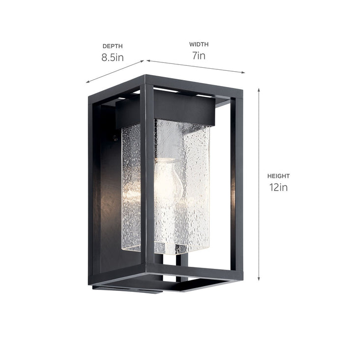 Kichler 59060BSL One Light Outdoor Wall Mount, Black with Silver Highlights
