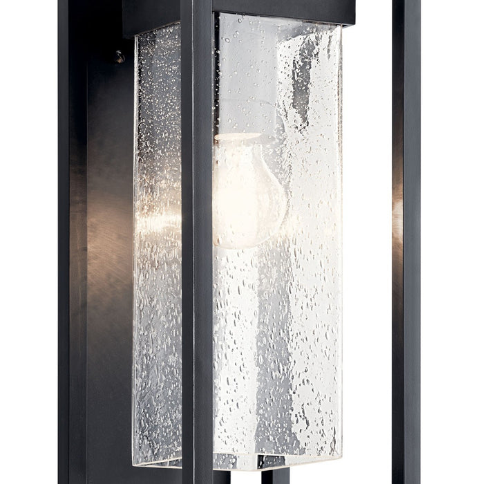 Kichler 59061BSL One Light Outdoor Wall Mount, Black with Silver Highlights
