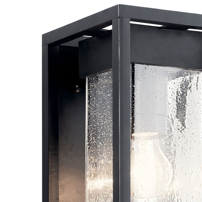 Kichler 59061BSL One Light Outdoor Wall Mount, Black with Silver Highlights