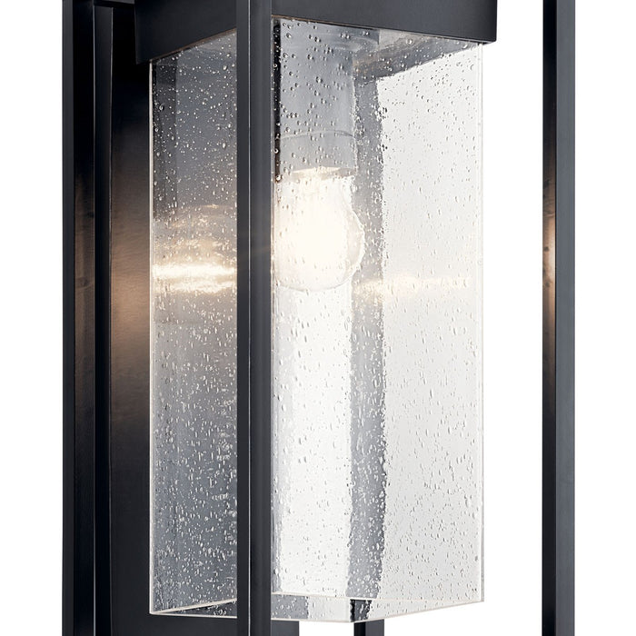 Kichler 59062BSL One Light Outdoor Wall Mount, Black with Silver Highlights