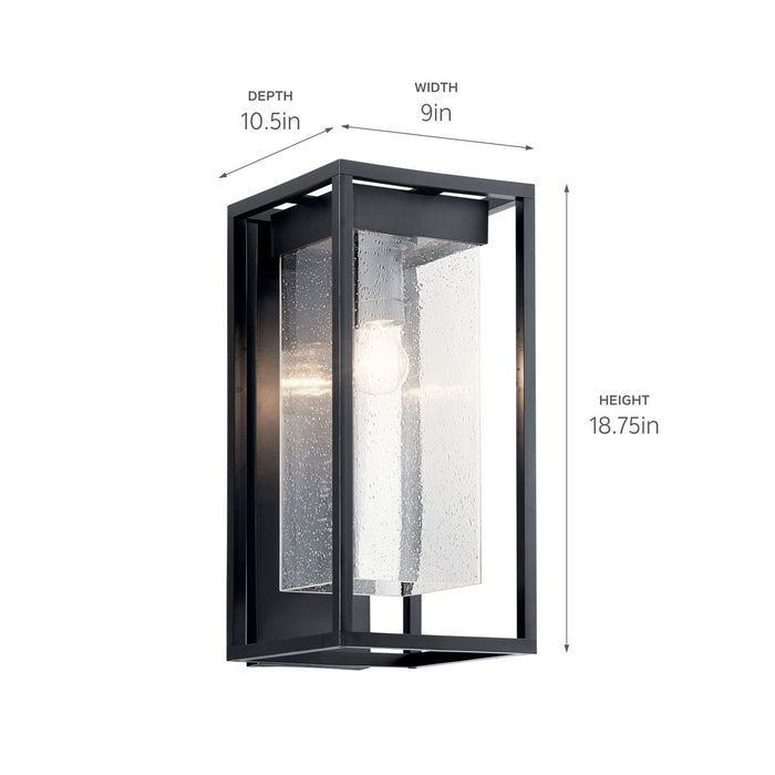 Kichler 59062BSL One Light Outdoor Wall Mount, Black with Silver Highlights