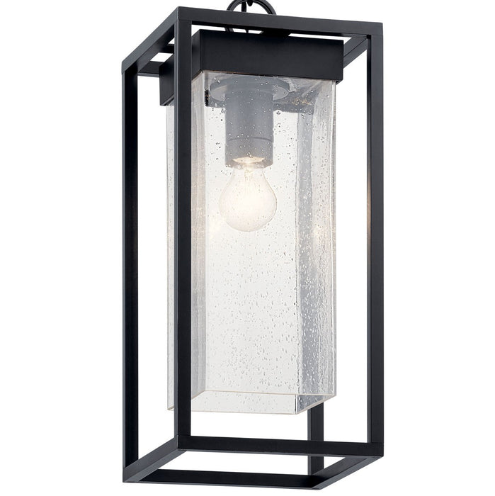 Kichler 59064BSL One Light Outdoor Pendant, Black with Silver Highlights