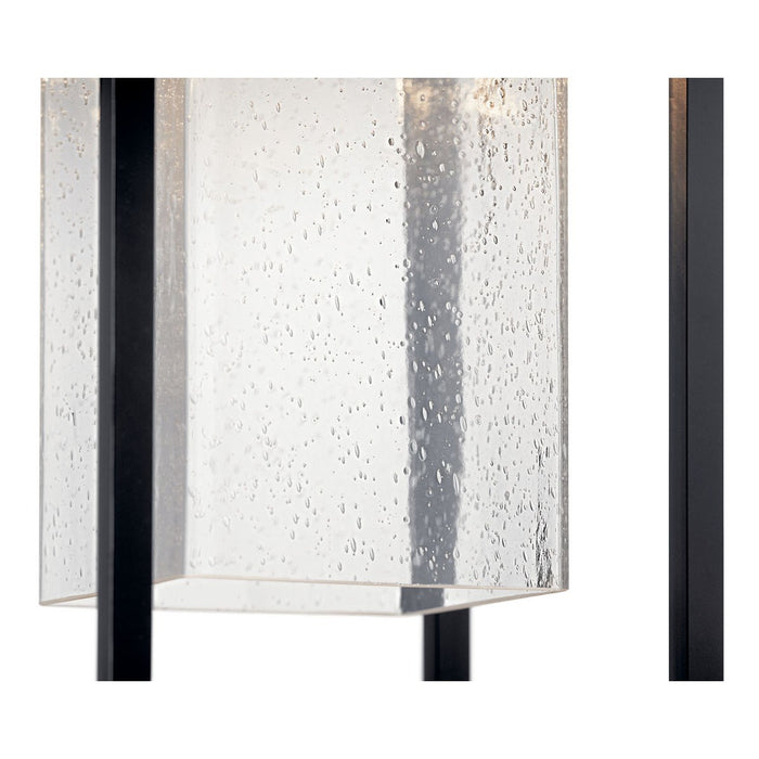 Kichler 59064BSL One Light Outdoor Pendant, Black with Silver Highlights