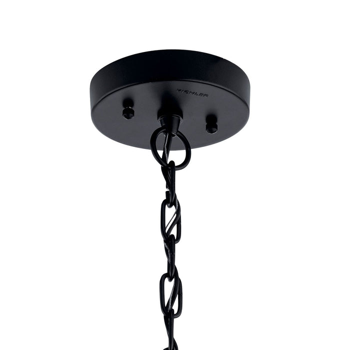 Kichler 59064BSL One Light Outdoor Pendant, Black with Silver Highlights
