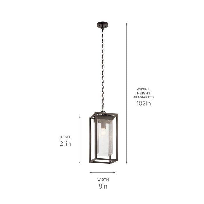 Kichler 59064OZ One Light Outdoor Pendant, Olde Bronze