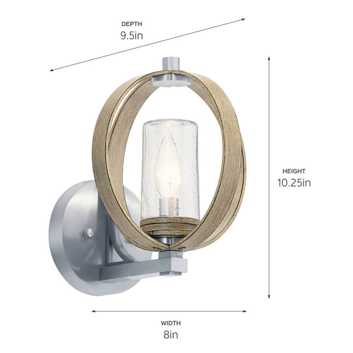 Kichler 59065DAG One Light Outdoor Wall Mount, Distressed Antique Gray