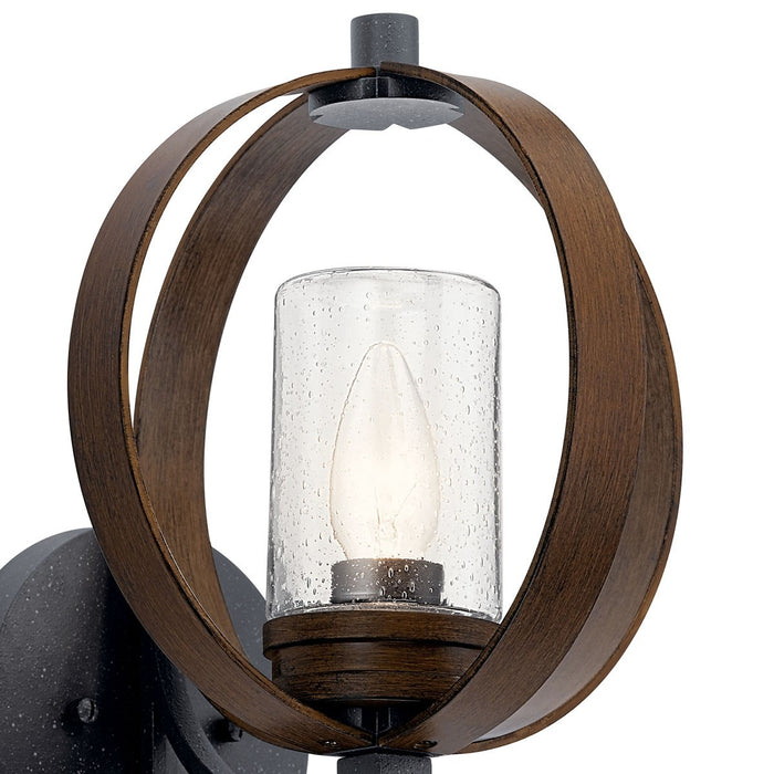 Kichler 59066AUB One Light Outdoor Wall Mount, Auburn Stained