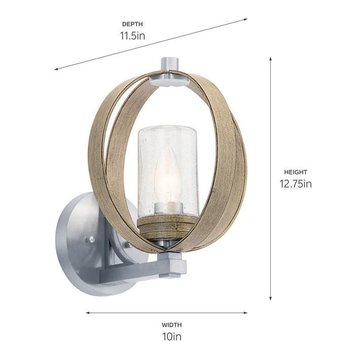 Kichler 59066DAG One Light Outdoor Wall Mount, Distressed Antique Gray