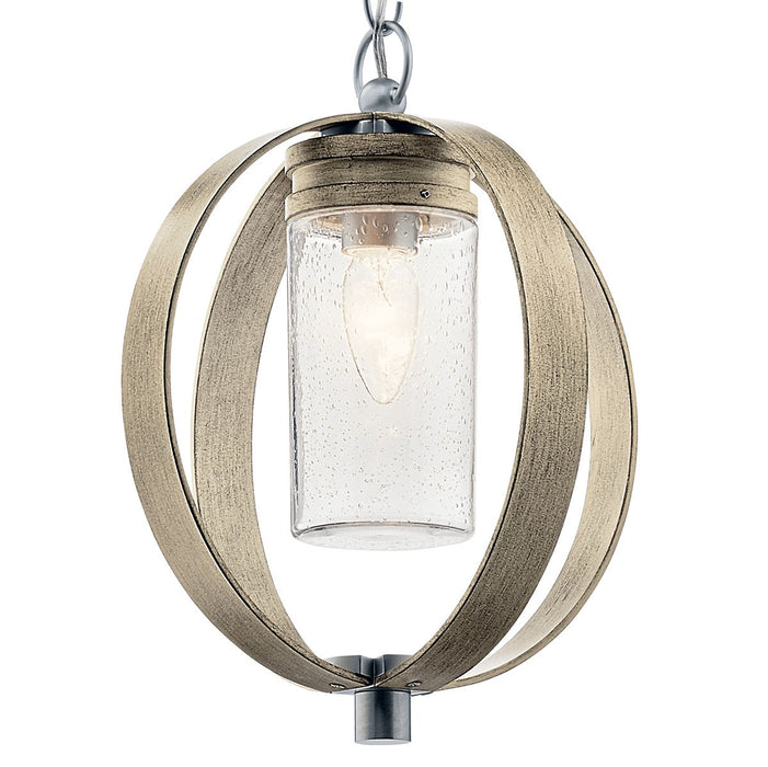 Kichler 59069DAG One Light Outdoor Pendant, Distressed Antique Gray