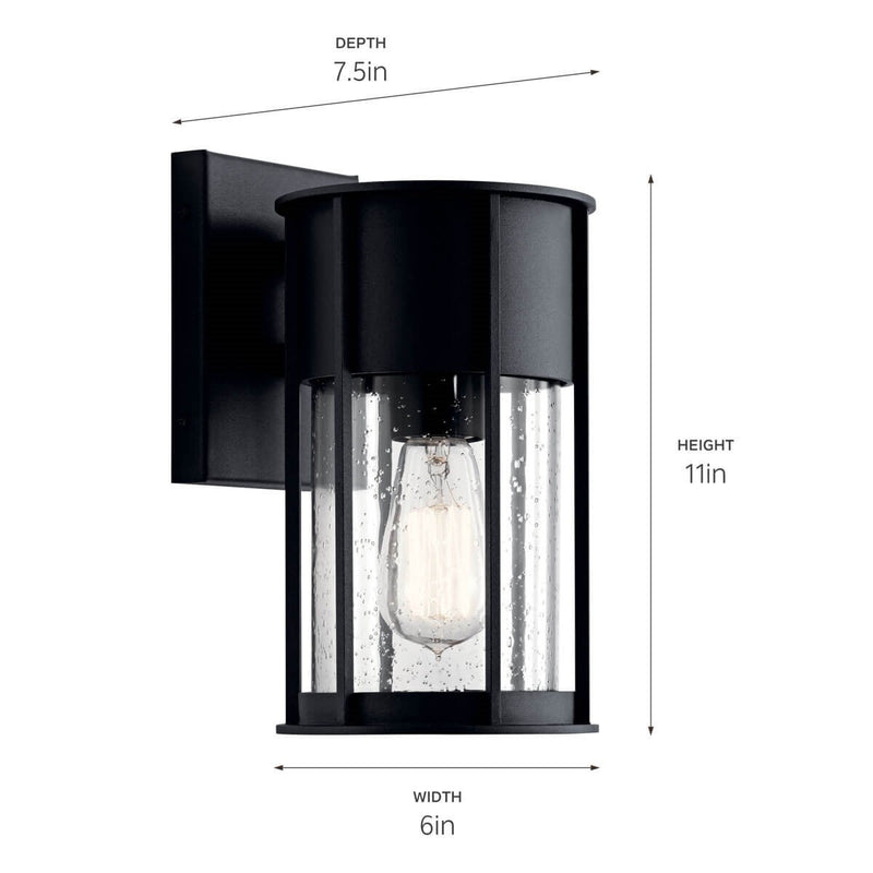 Kichler 59079BKT One Light Outdoor Wall Mount, Textured Black