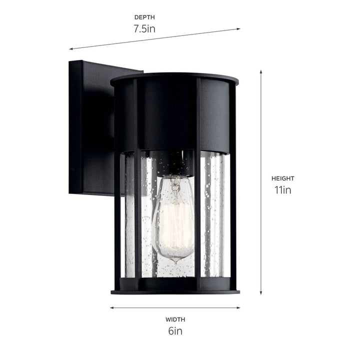 Kichler 59079BKT One Light Outdoor Wall Mount, Textured Black