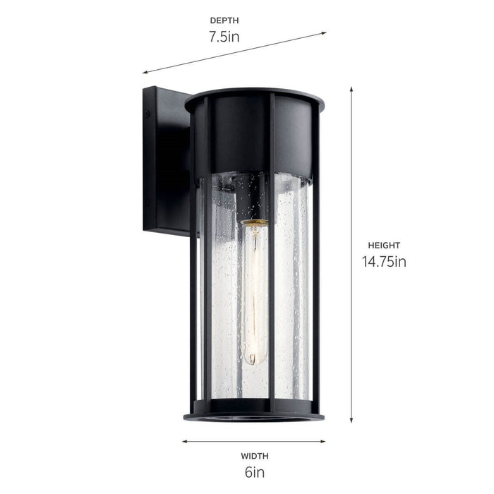 Kichler 59080BKT One Light Outdoor Wall Mount, Textured Black
