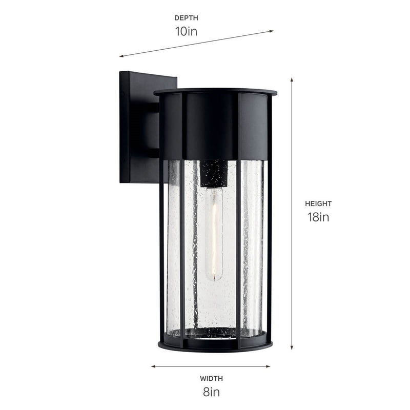 Kichler 59081BKT One Light Outdoor Wall Mount, Textured Black