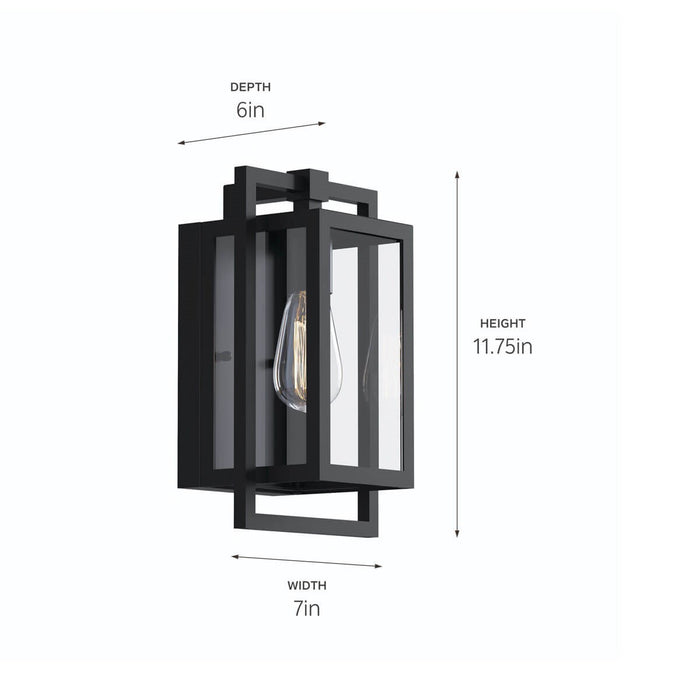 Kichler 59085BK One Light Outdoor Wall Mount, Black