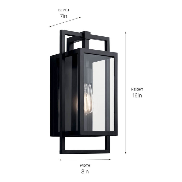 Kichler 59086BK One Light Outdoor Wall Mount, Black
