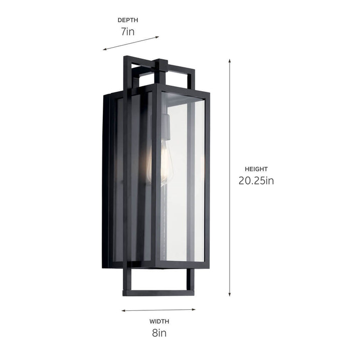 Kichler 59087BK One Light Outdoor Wall Mount, Black