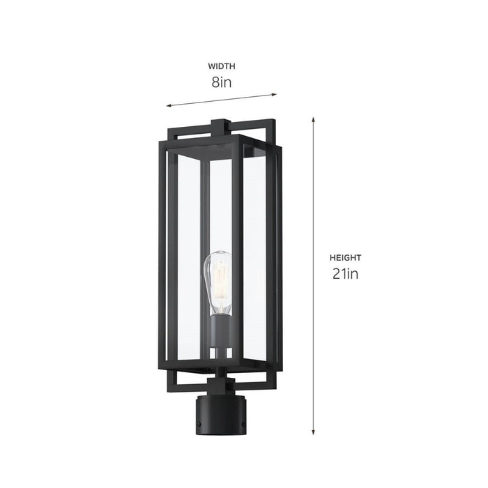 Kichler 59088BK One Light Outdoor Post Mount, Black