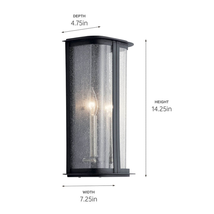 Kichler 59091DBK Two Light Outdoor Wall Mount, Distressed Black
