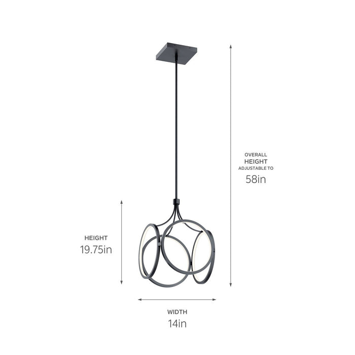 Kichler 83346MBK LED Pendant, Matte Black