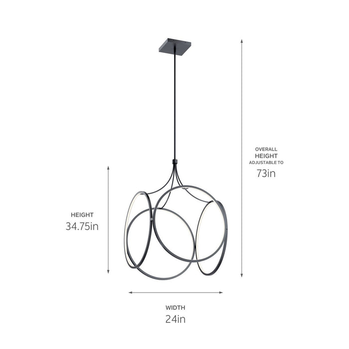 Kichler 83348MBK LED Pendant, Matte Black
