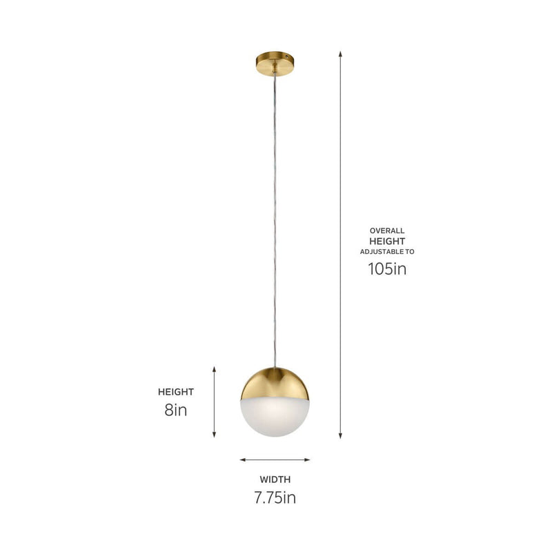 Kichler 83854CGWH LED Mini Pendant, Champagne Gold