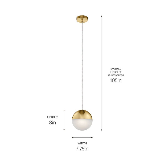 Kichler 83854CGWH LED Mini Pendant, Champagne Gold