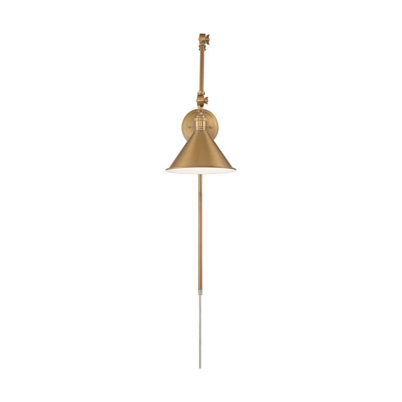 Nuvo Lighting 60-7361 One Light Swing Arm Wall Lamp, Burnished Brass