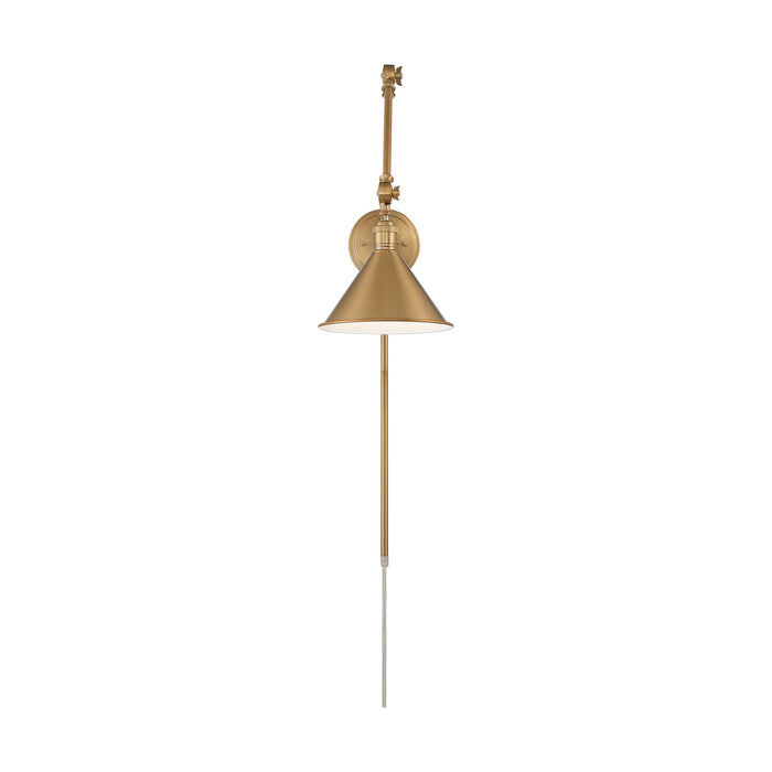 Nuvo Lighting 60-7361 One Light Swing Arm Wall Lamp, Burnished Brass