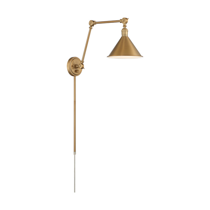 Nuvo Lighting 60-7361 One Light Swing Arm Wall Lamp, Burnished Brass