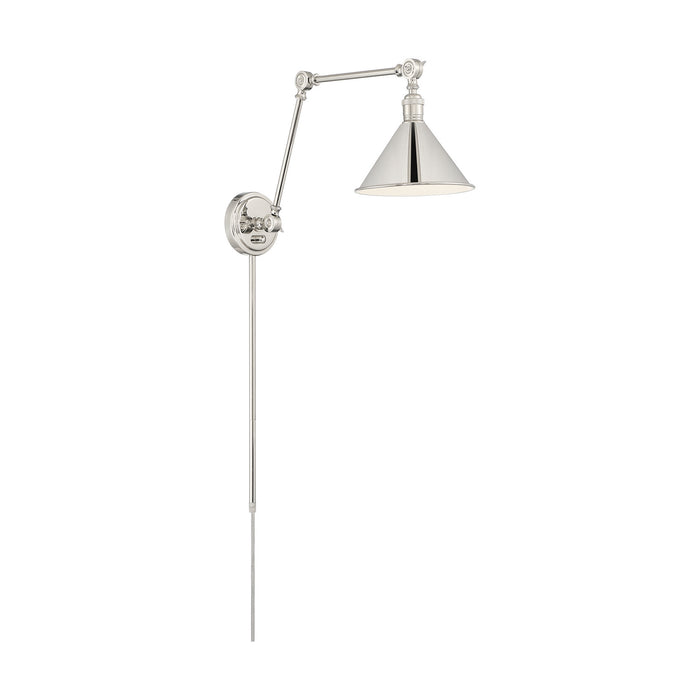 Nuvo Lighting 60-7362 One Light Swing Arm Wall Lamp, Polished Nickel