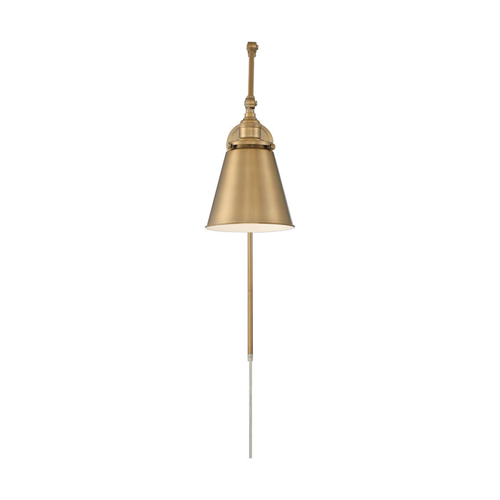 Nuvo Lighting 60-7367 One Light Swing Arm Wall Lamp, Burnished Brass