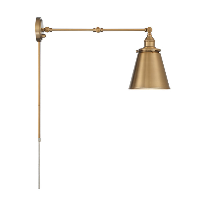 Nuvo Lighting 60-7367 One Light Swing Arm Wall Lamp, Burnished Brass