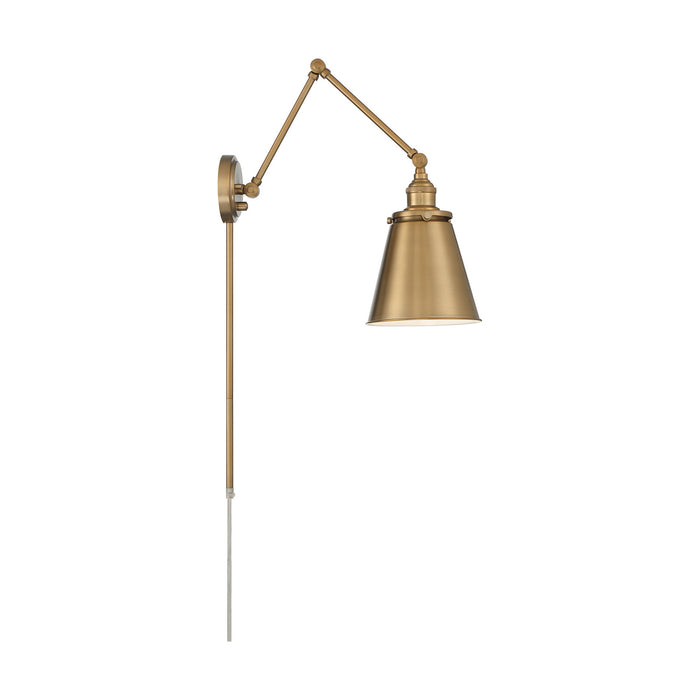 Nuvo Lighting 60-7367 One Light Swing Arm Wall Lamp, Burnished Brass