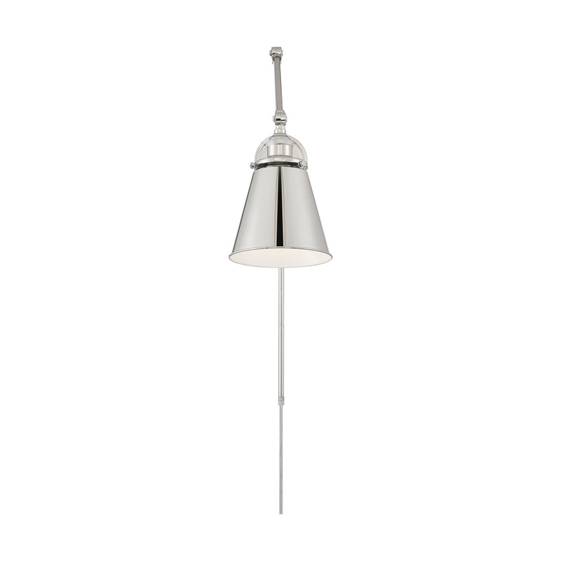 Nuvo Lighting 60-7368 One Light Swing Arm Wall Lamp, Polished Nickel