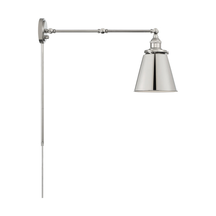 Nuvo Lighting 60-7368 One Light Swing Arm Wall Lamp, Polished Nickel