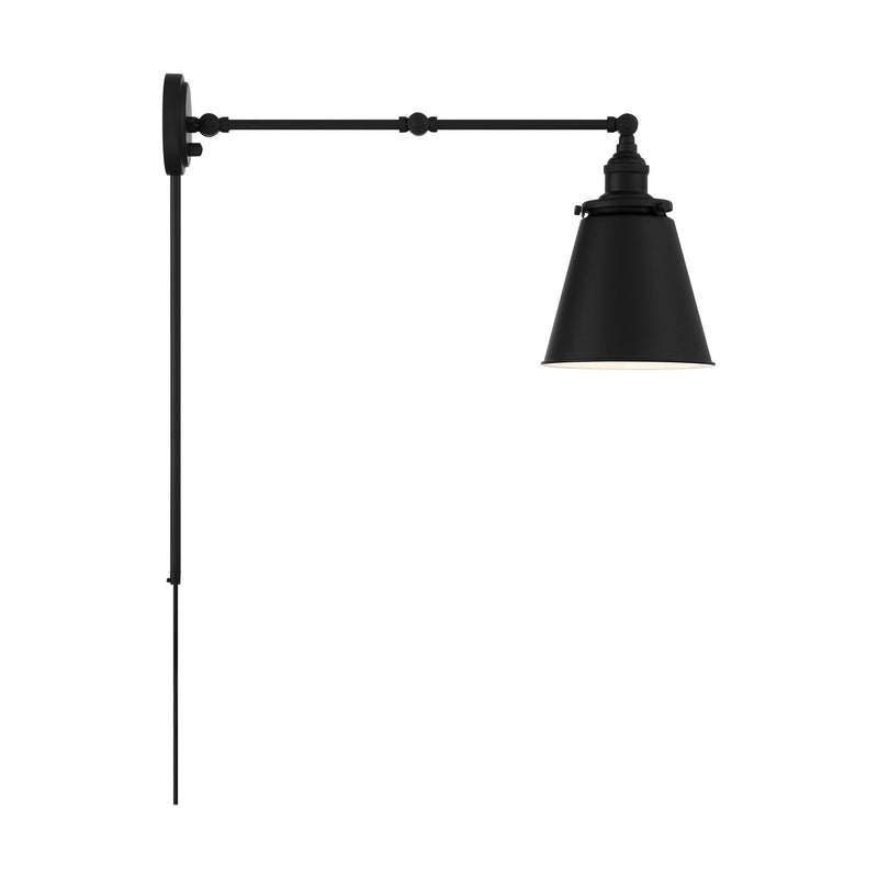 Nuvo Lighting 60-7369 One Light Swing Arm Wall Lamp, Matte Black