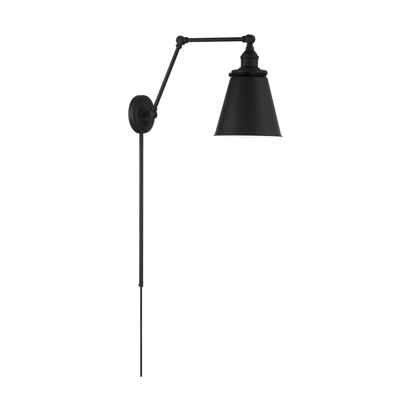 Nuvo Lighting 60-7369 One Light Swing Arm Wall Lamp, Matte Black