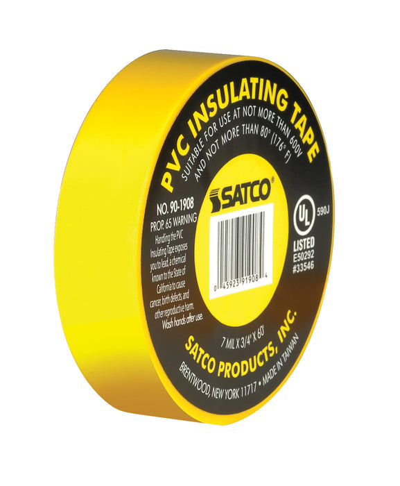 Satco 90-1908 Elec Tape 60 Ft. 3/4", Yellow